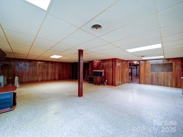 167 Cedar Ln, Troutman, NC 28166 - finished basement featuring wooden walls and a paneled ceiling