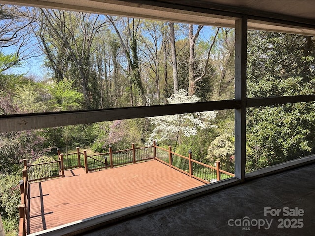 431 Sullivan Rd, Statesville, NC 28677 - deck featuring view of wooded area