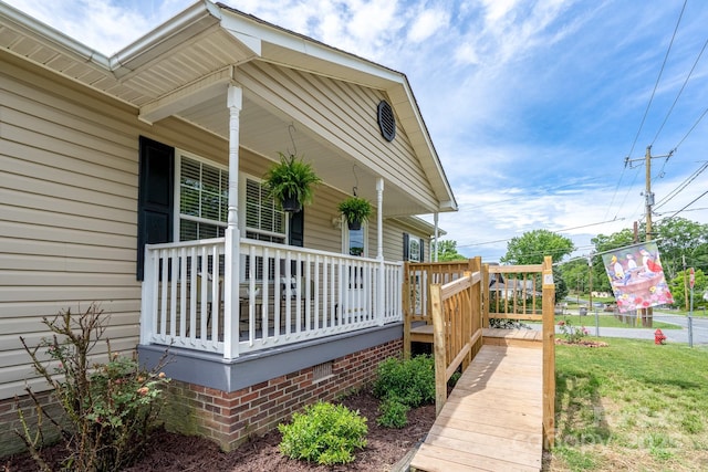 view of wooden porch