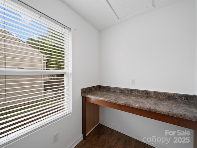 113 Devynn Ridge Ct, Mount Holly, NC 28120 - unfurnished office with baseboards, a wealth of natural light, and dark wood-type flooring