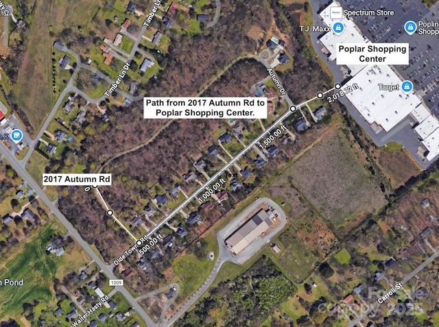 aerial view of property's location