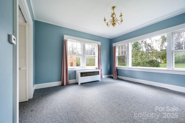 10 Westchester Dr, Asheville, NC 28803 - unfurnished bedroom with radiator, carpet flooring, baseboards, and multiple windows