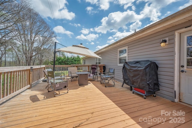 266 Asheland Dr, Ellenboro, NC 28040 - wooden terrace with a grill