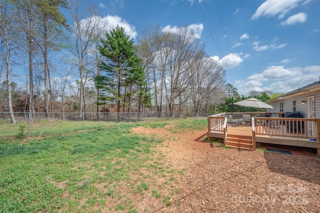 266 Asheland Dr, Ellenboro, NC 28040 - view of yard featuring a fenced backyard and a deck