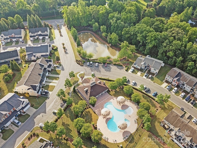 aerial view with a residential view