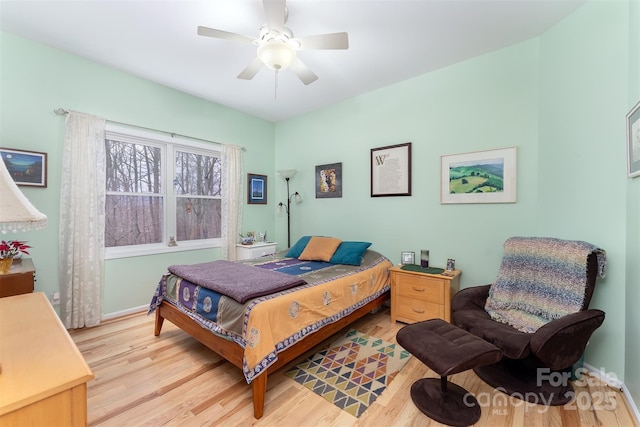 27 Hunting Lodge Dr, Black Mountain, NC 28711 - bedroom featuring baseboards, ceiling fan, and wood finished floors
