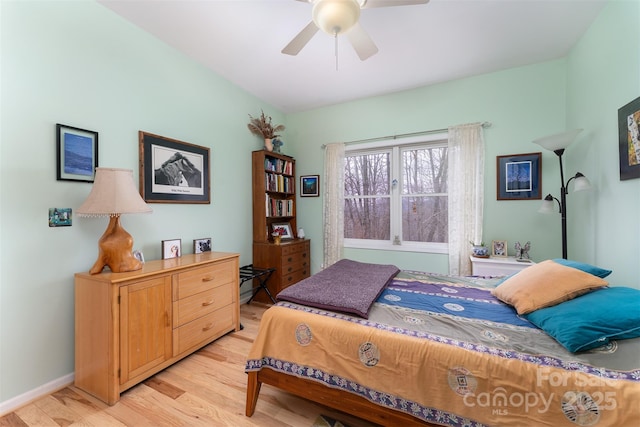 27 Hunting Lodge Dr, Black Mountain, NC 28711 - bedroom with light wood-style floors, baseboards, and ceiling fan