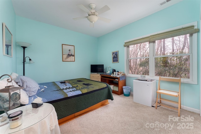 27 Hunting Lodge Dr, Black Mountain, NC 28711 - bedroom featuring baseboards, ceiling fan, carpet, and visible vents