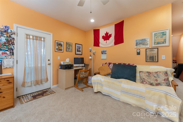27 Hunting Lodge Dr, Black Mountain, NC 28711 - carpeted bedroom with recessed lighting and ceiling fan