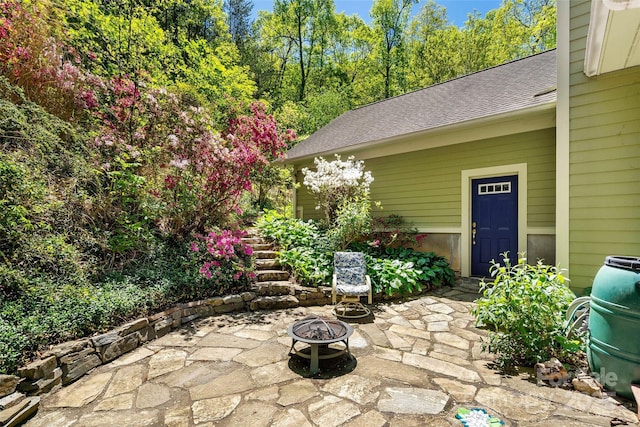 27 Hunting Lodge Dr, Black Mountain, NC 28711 - view of patio / terrace featuring an outdoor fire pit