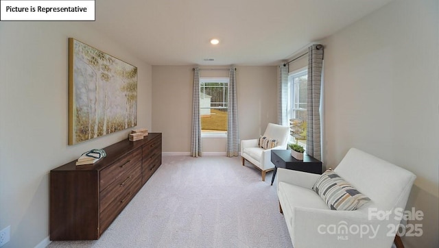 152 Ventor Way, Mooresville, NC 28115 - living area with baseboards, recessed lighting, and carpet floors