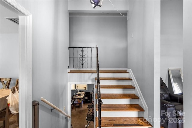 3612 Winterfield Pl, Charlotte, NC 28205 - stairs with carpet floors