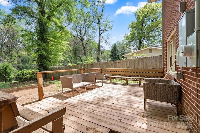 3612 Winterfield Pl, Charlotte, NC 28205 - wooden terrace featuring a fenced backyard