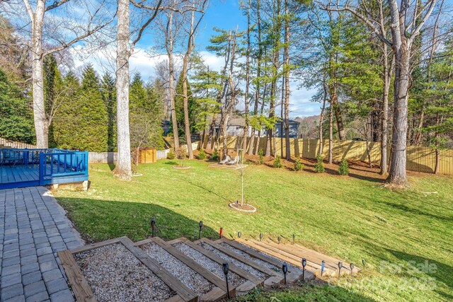 2 Bevlyn Dr, Asheville, NC 28803 - view of yard featuring a fenced backyard and a wooden deck