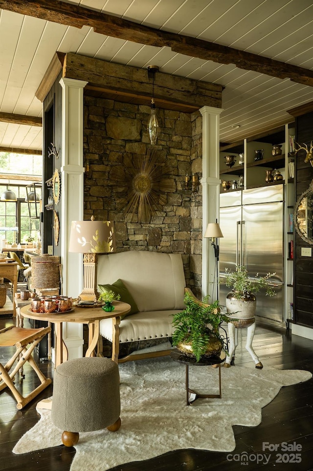 interior space with a porch