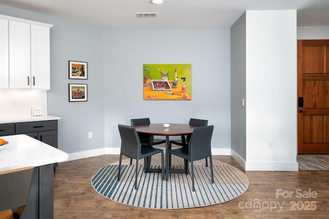 55 S Market St Unit 101, Asheville, NC 28801 - dining space featuring dark wood-type flooring, visible vents, baseboards, and recessed lighting