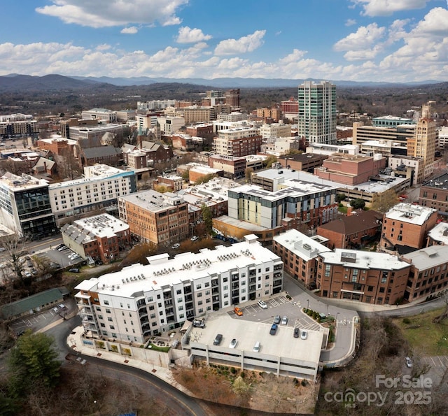 55 S Market St Unit 101, Asheville, NC 28801 - birds eye view of property with a city view and a mountain view