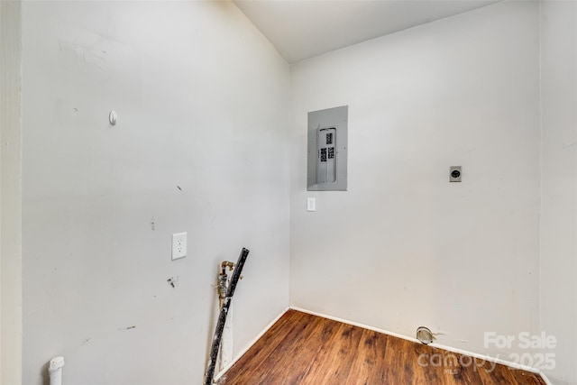 764 Emorywood Ln, Rock Hill, SC 29730 - laundry area featuring laundry area, wood finished floors, hookup for an electric dryer, and electric panel
