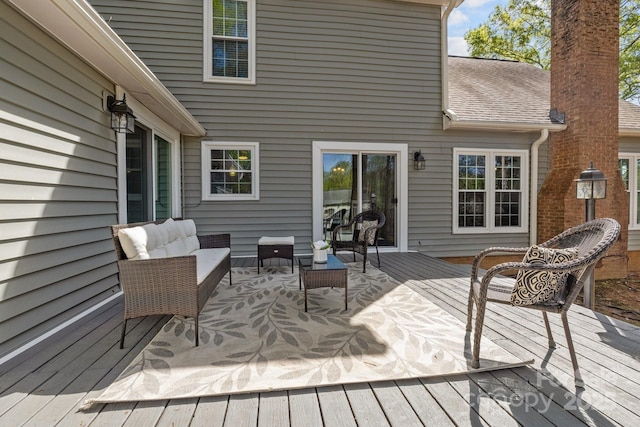 2439 Heathershire Ln, Matthews, NC 28105 - deck featuring an outdoor hangout area