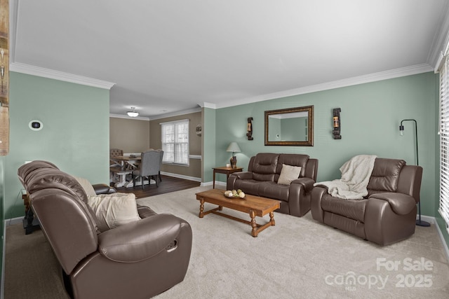 2439 Heathershire Ln, Matthews, NC 28105 - living room featuring crown molding and baseboards