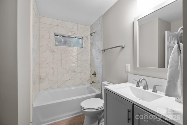 1801 Weststone Dr, Charlotte, NC 28208 - bathroom with toilet, vanity, and shower / bathing tub combination