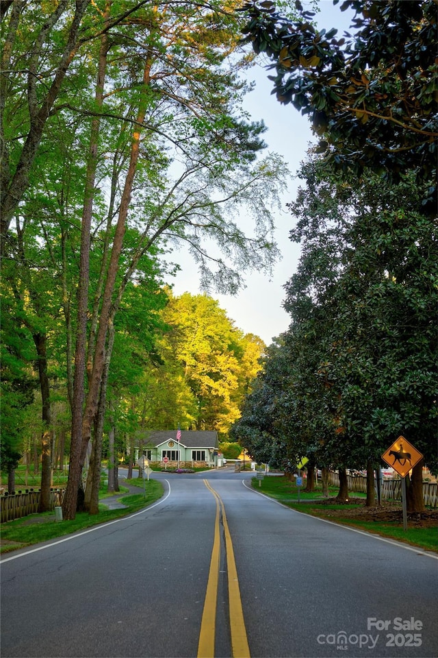 view of street featuring traffic signs