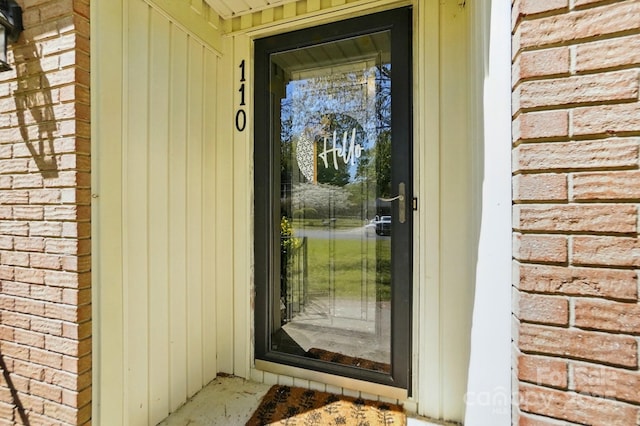 110 Tanglewood Dr, Kannapolis, NC 28081 - doorway to property with brick siding