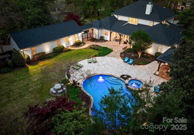 200 Highland Forest Dr, Charlotte, NC 28270 - aerial view of property and surrounding area with a pool area