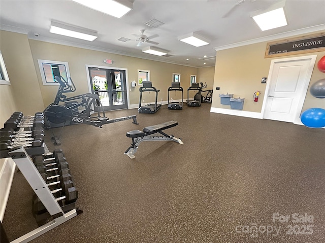 2097 Saddlebred Dr, Iron Station, NC 28080 - gym with ornamental molding and baseboards