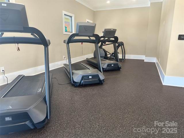 2097 Saddlebred Dr, Iron Station, NC 28080 - exercise room with ornamental molding and baseboards