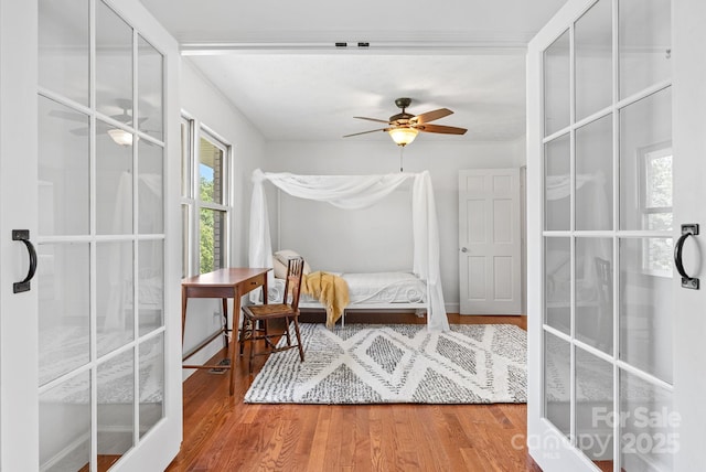 9 Mikayla Ln, Candler, NC 28715 - bedroom featuring multiple windows, wood finished floors, and french doors