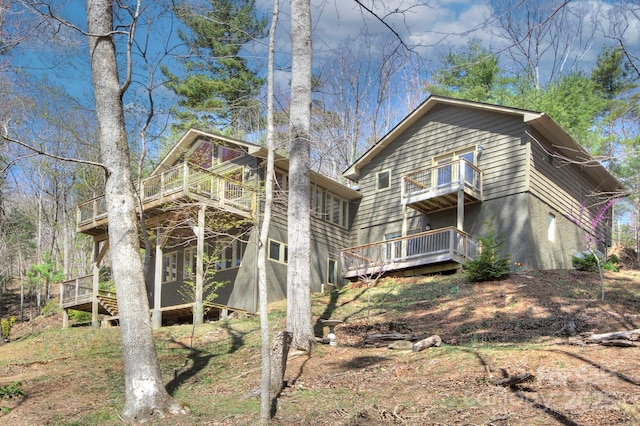 80 Vance Gap Rd, Asheville, NC 28805 - rear view of house with a balcony