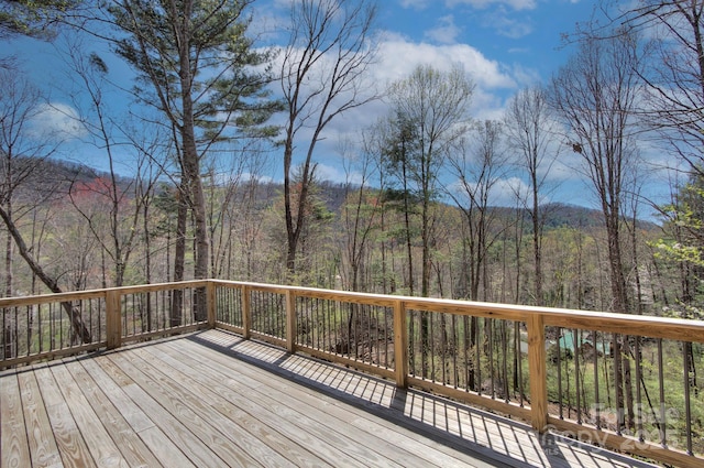 80 Vance Gap Rd, Asheville, NC 28805 - wooden deck featuring a wooded view