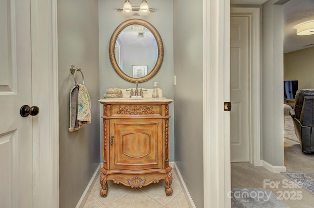 80 Vance Gap Rd, Asheville, NC 28805 - bathroom featuring ensuite bathroom, baseboards, tile patterned flooring, and vanity