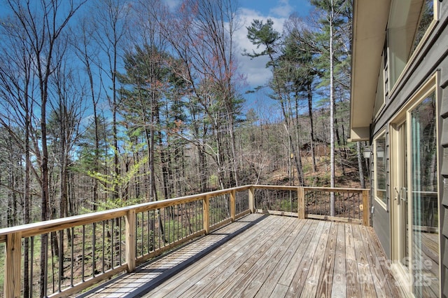 80 Vance Gap Rd, Asheville, NC 28805 - wooden terrace featuring a view of trees