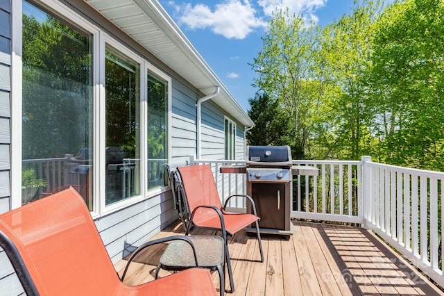 56 Lake Mist Ct Unit 30 & 30A, Nebo, NC 28761 - wooden terrace with grilling area