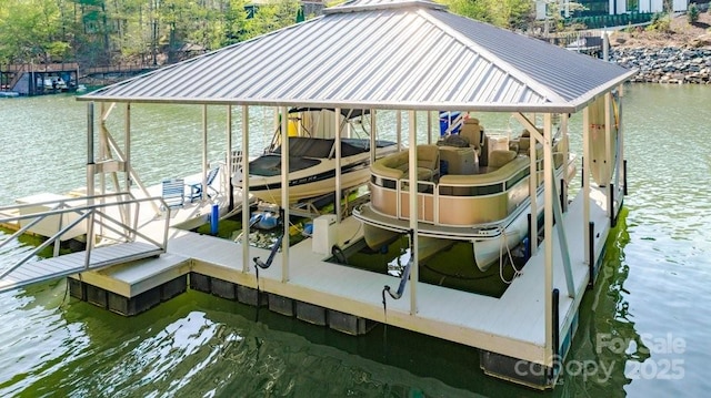 56 Lake Mist Ct Unit 30 & 30A, Nebo, NC 28761 - dock area with boat lift and a water view