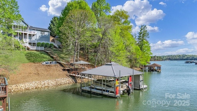 56 Lake Mist Ct Unit 30 & 30A, Nebo, NC 28761 - dock area with a water view and boat lift