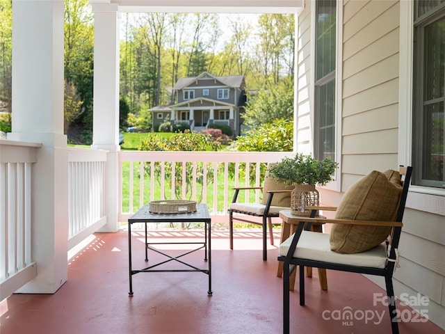 balcony with covered porch