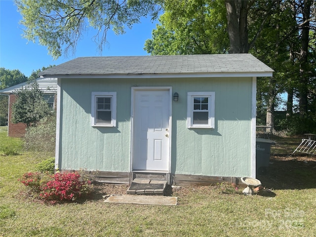 view of shed