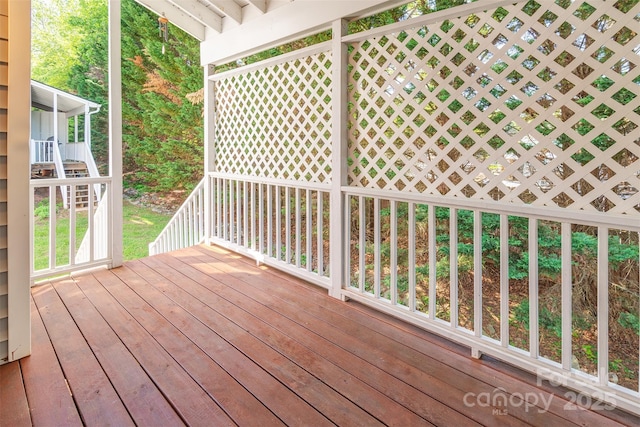 view of wooden deck
