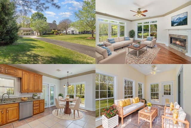 7900 Gilead Rd, Huntersville, NC 28078 - sunroom featuring a sink and french doors