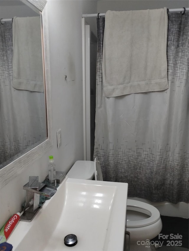 bathroom featuring toilet and a sink