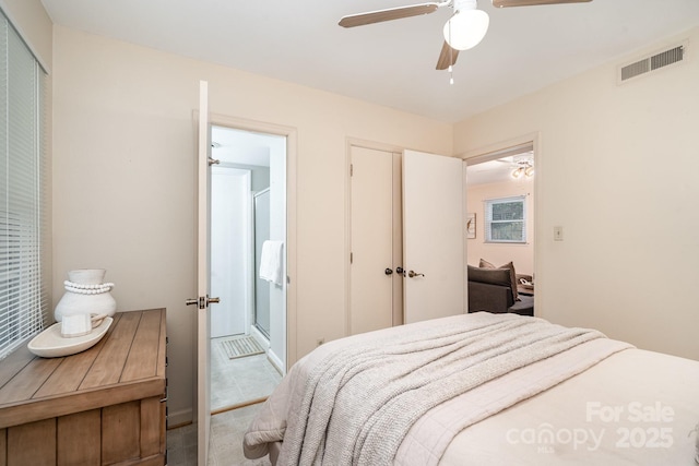5329 Glenbrier Dr, Charlotte, NC 28212 - bedroom with carpet floors and a ceiling fan
