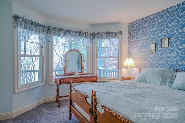 161 Hamburg Mountain Rd, Weaverville, NC 28787 - carpeted bedroom with baseboards and multiple windows