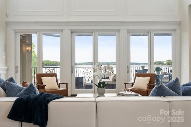 325 Ivy Arbor Cir, Rock Hill, SC 29732 - living room featuring plenty of natural light and a water view