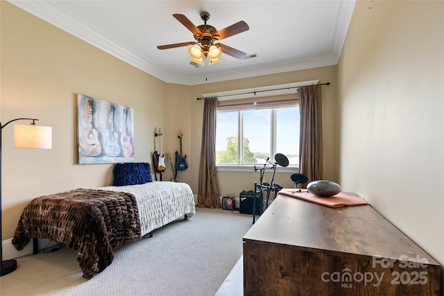 325 Ivy Arbor Cir, Rock Hill, SC 29732 - carpeted bedroom with ornamental molding and ceiling fan