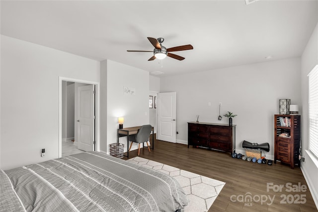 5119 Moselle Ave, Indian Land, SC 29707 - bedroom featuring wood finished floors, a ceiling fan, and baseboards