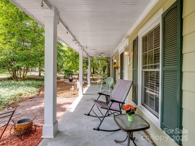 2248 Lawton Bluff Rd, Charlotte, NC 28226 - porch featuring ceiling fan
