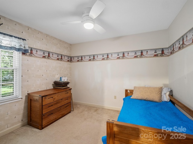 2248 Lawton Bluff Rd, Charlotte, NC 28226 - bedroom featuring multiple windows, light colored carpet, and ceiling fan